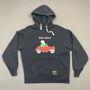 Zara Babar King Of The Elephants Hoodie Mens Size S Graphic Pullover Cozy Lounge